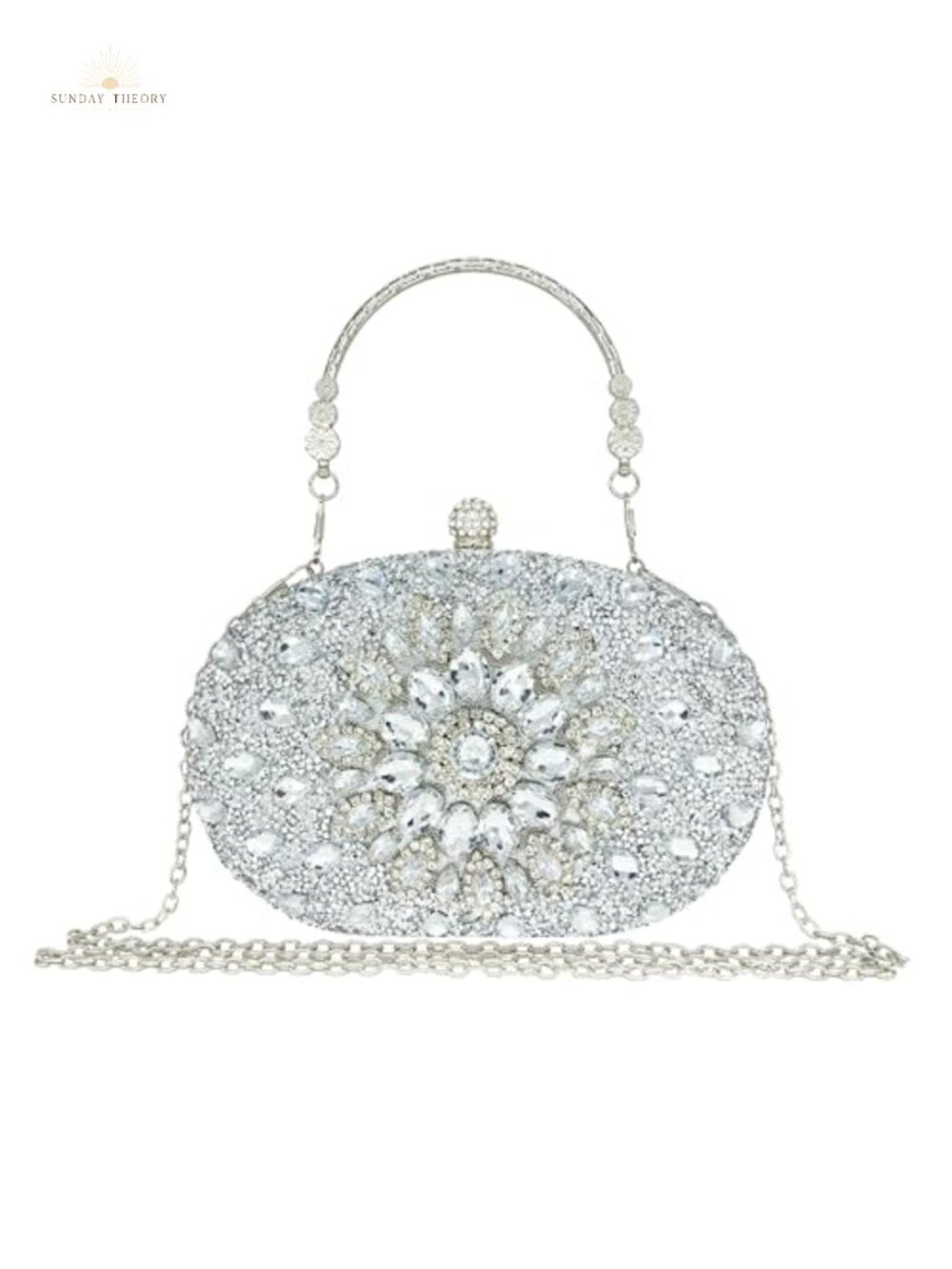 Rhinestone Crystal Clutch Evening Bag Sparkly Handbag With Chain